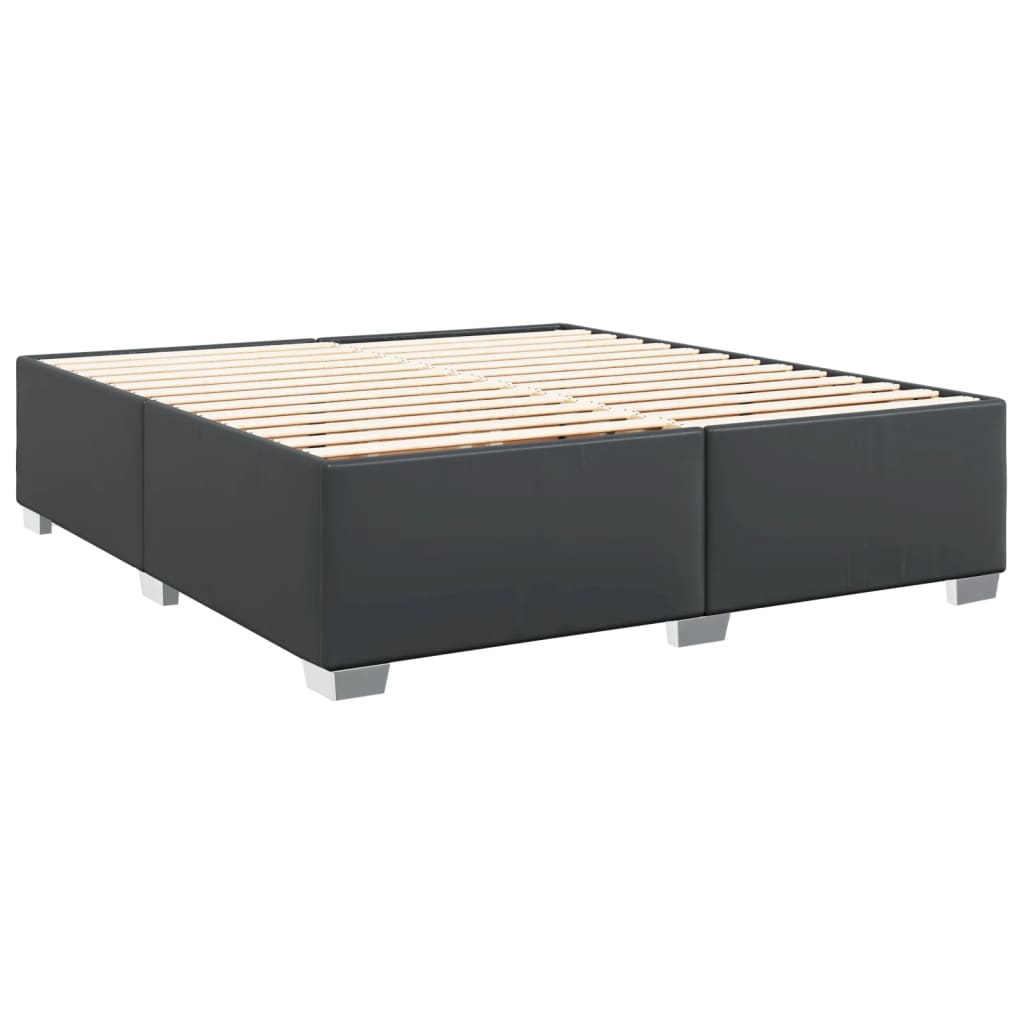 Giroletto a Molle con Materasso Nero 200x200 cm in Similpelle