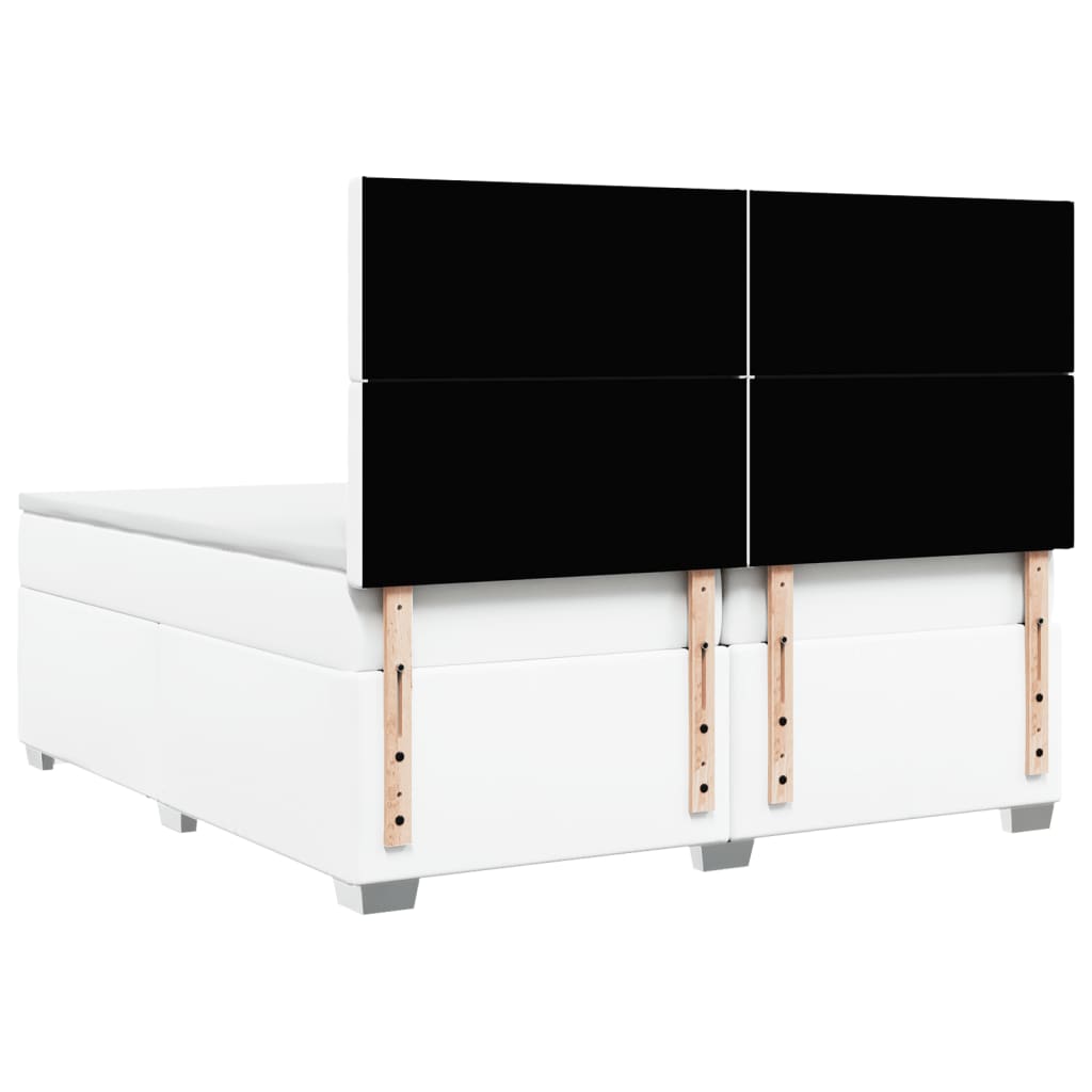 Giroletto a Molle con Materasso Bianco 200x200cm in Similpelle