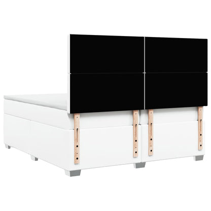 Giroletto a Molle con Materasso Bianco 200x200cm in Similpelle
