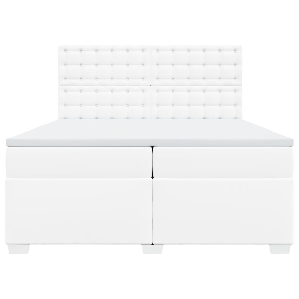 Giroletto a Molle con Materasso Bianco 200x200cm in Similpelle
