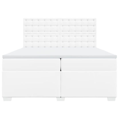 Giroletto a Molle con Materasso Bianco 200x200cm in Similpelle