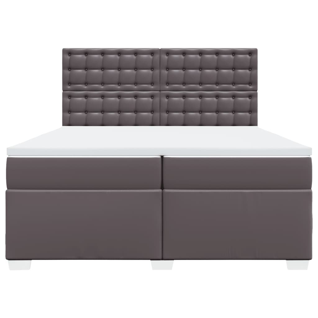 Giroletto a Molle con Materasso Grgio 200x200 cm in Similpelle - homemem39