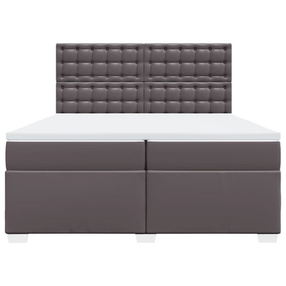 Giroletto a Molle con Materasso Grgio 200x200 cm in Similpelle - homemem39