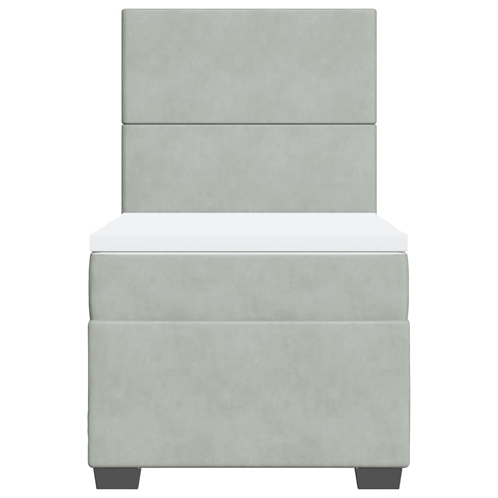 Giroletto a Molle con Materasso Grigio Chiaro 80x200 cm Velluto - homemem39
