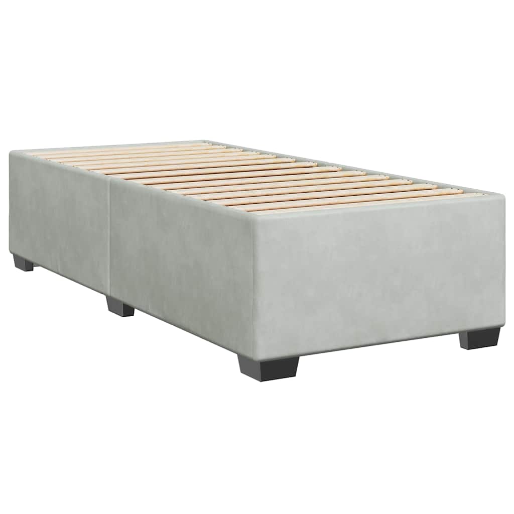 Giroletto a Molle con Materasso Grigio Chiaro 80x200 cm Velluto