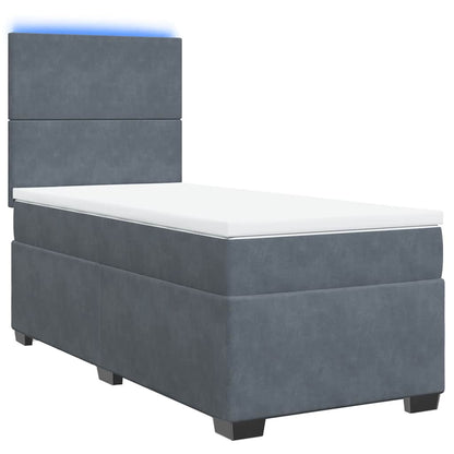 Giroletto a Molle con Materasso Grigio Scuro 80x200 cm Velluto | homemem39