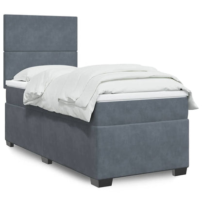 Giroletto a Molle con Materasso Grigio Scuro 80x200 cm Velluto | homemem39