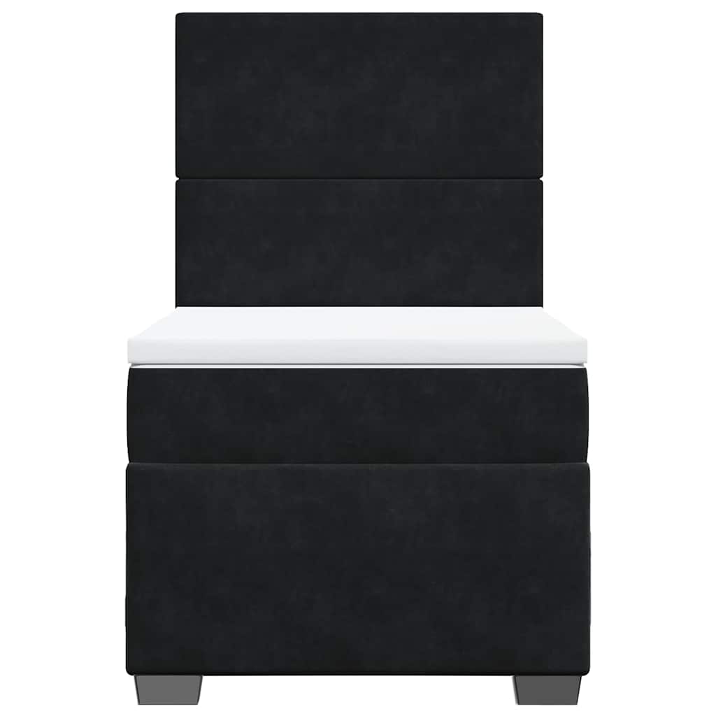 Giroletto a Molle con Materasso Nero 80x200 cm in Velluto - homemem39
