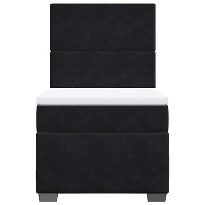 Giroletto a Molle con Materasso Nero 80x200 cm in Velluto - homemem39