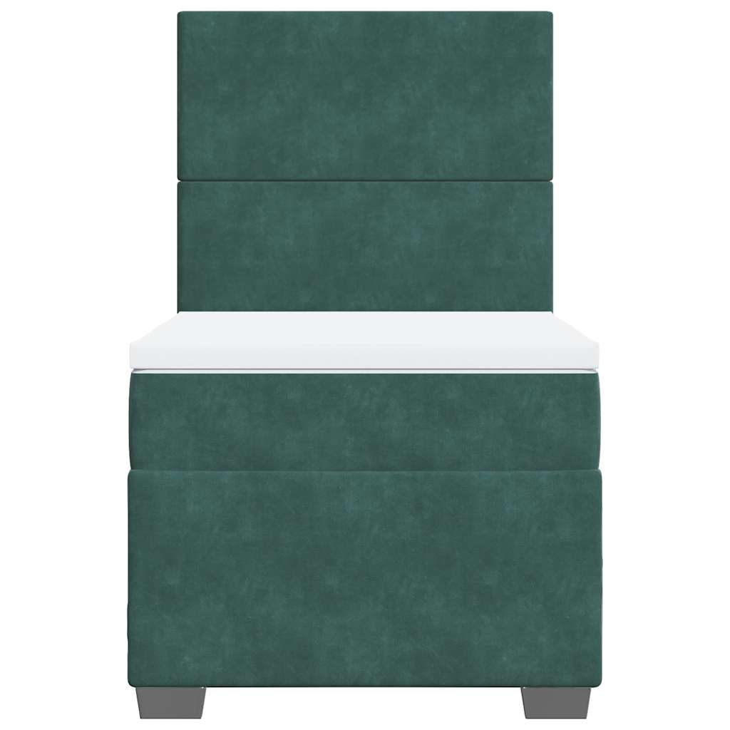Giroletto a Molle con Materasso Verde Scuro 80x200 cm Velluto - homemem39