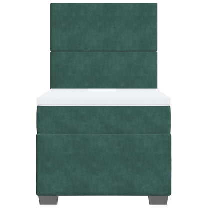 Giroletto a Molle con Materasso Verde Scuro 80x200 cm Velluto - homemem39