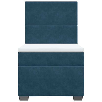 Giroletto a Molle con Materasso Blu 80x200 cm in Velluto