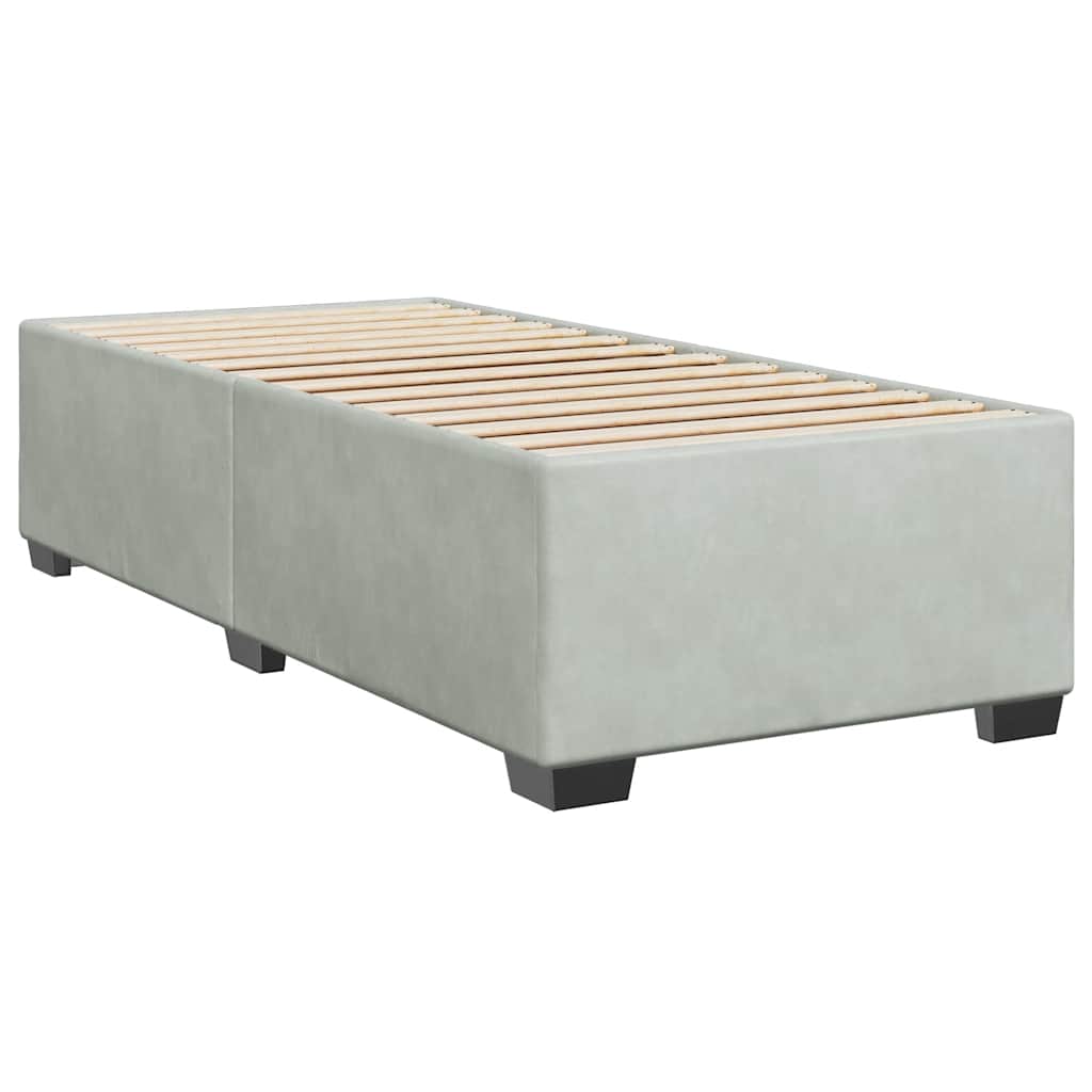 Giroletto a Molle con Materasso Grigio Chiaro 80x200 cm Velluto