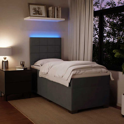 Giroletto a Molle con Materasso Grigio Scuro 80x200 cm Velluto | homemem39