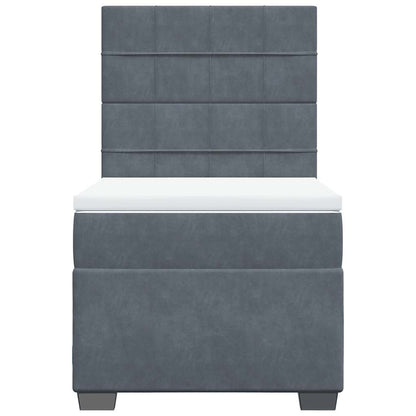 Giroletto a Molle con Materasso Grigio Scuro 80x200 cm Velluto | homemem39