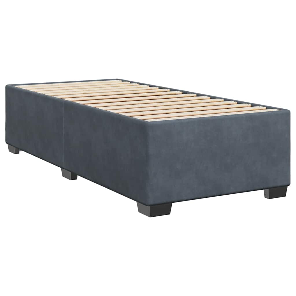 Giroletto a Molle con Materasso Grigio Scuro 80x200 cm Velluto | homemem39