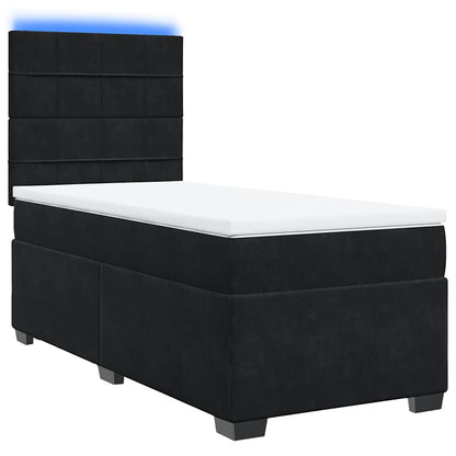 Giroletto a Molle con Materasso Nero 80x200 cm in Velluto