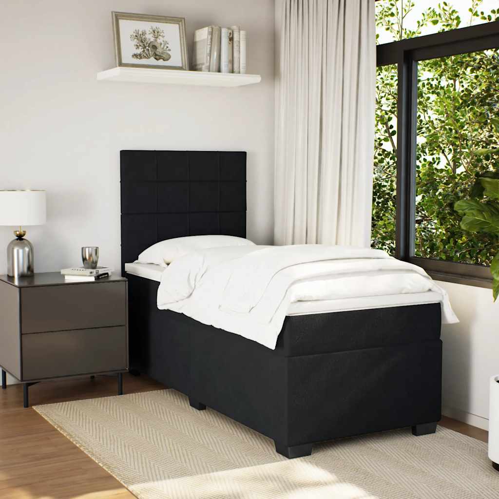 Giroletto a Molle con Materasso Nero 80x200 cm in Velluto