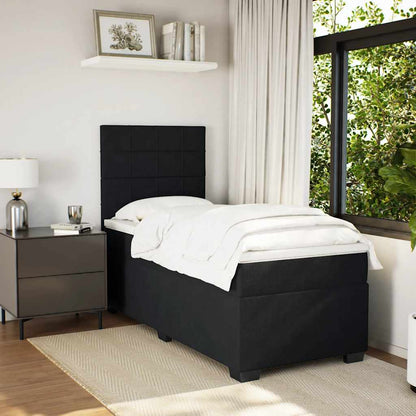 Giroletto a Molle con Materasso Nero 80x200 cm in Velluto