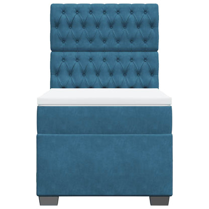 Giroletto a Molle con Materasso Blu 80x200 cm in Velluto - homemem39