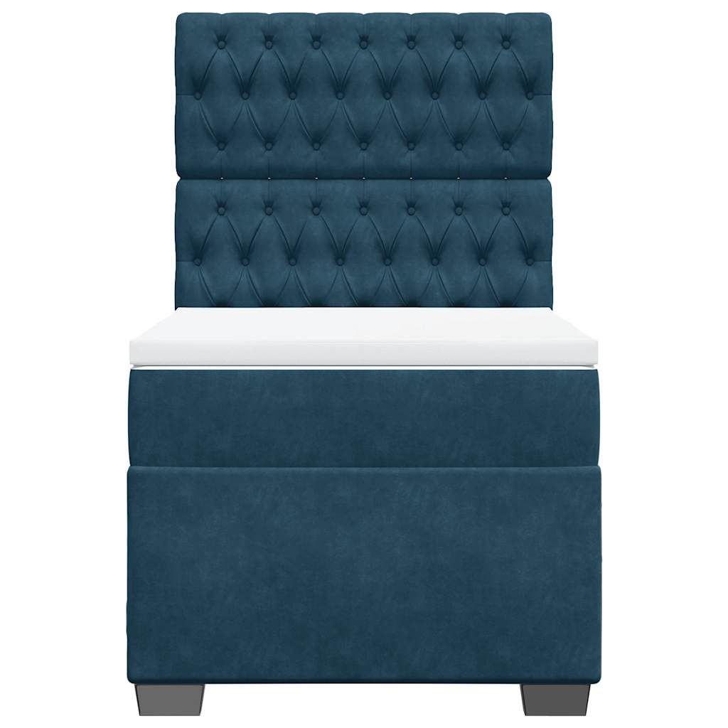 Giroletto a Molle con Materasso Blu 80x200 cm in Velluto