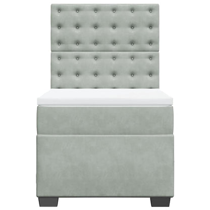 Giroletto a Molle con Materasso Grigio Chiaro 80x200 cm Velluto