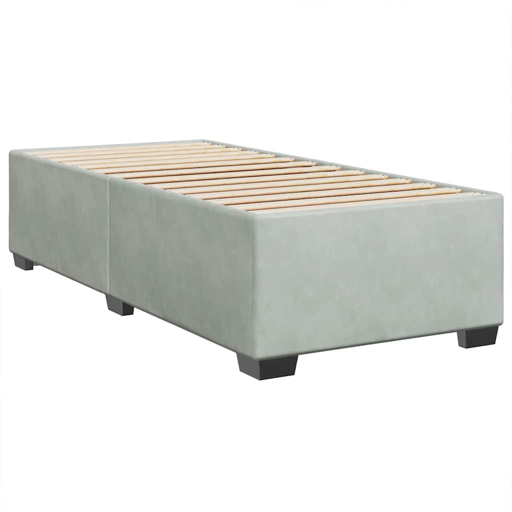 Giroletto a Molle con Materasso Grigio Chiaro 80x200 cm Velluto