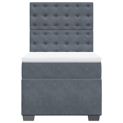 Giroletto a Molle con Materasso Grigio Scuro 80x200 cm Velluto | homemem39