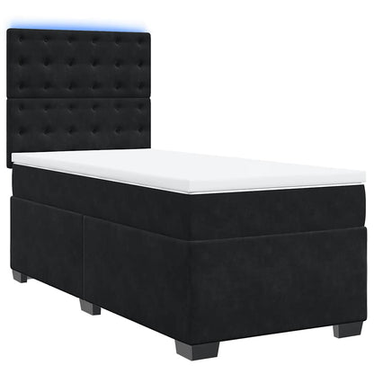 Giroletto a Molle con Materasso Nero 80x200 cm in Velluto