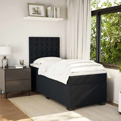 Giroletto a Molle con Materasso Nero 80x200 cm in Velluto