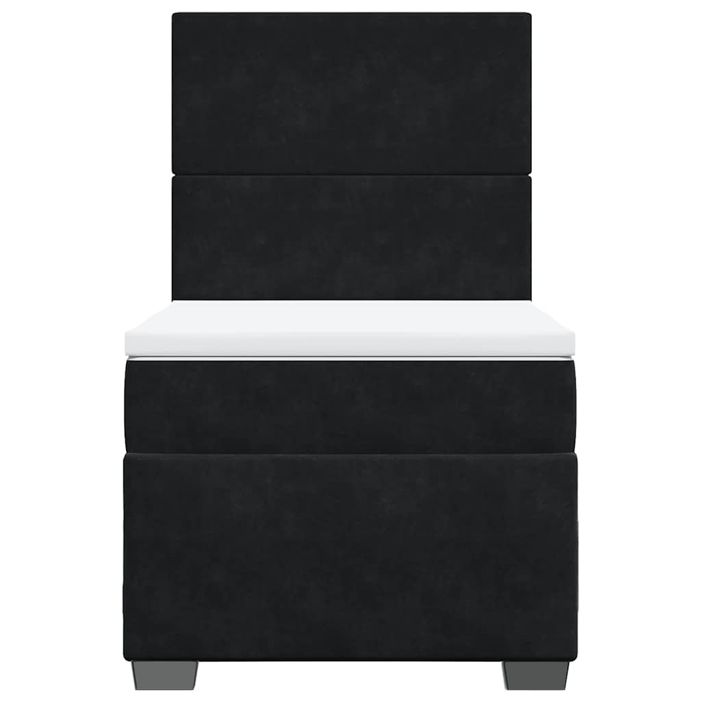 Giroletto a Molle con Materasso Nero 90x190 cm in Velluto - homemem39