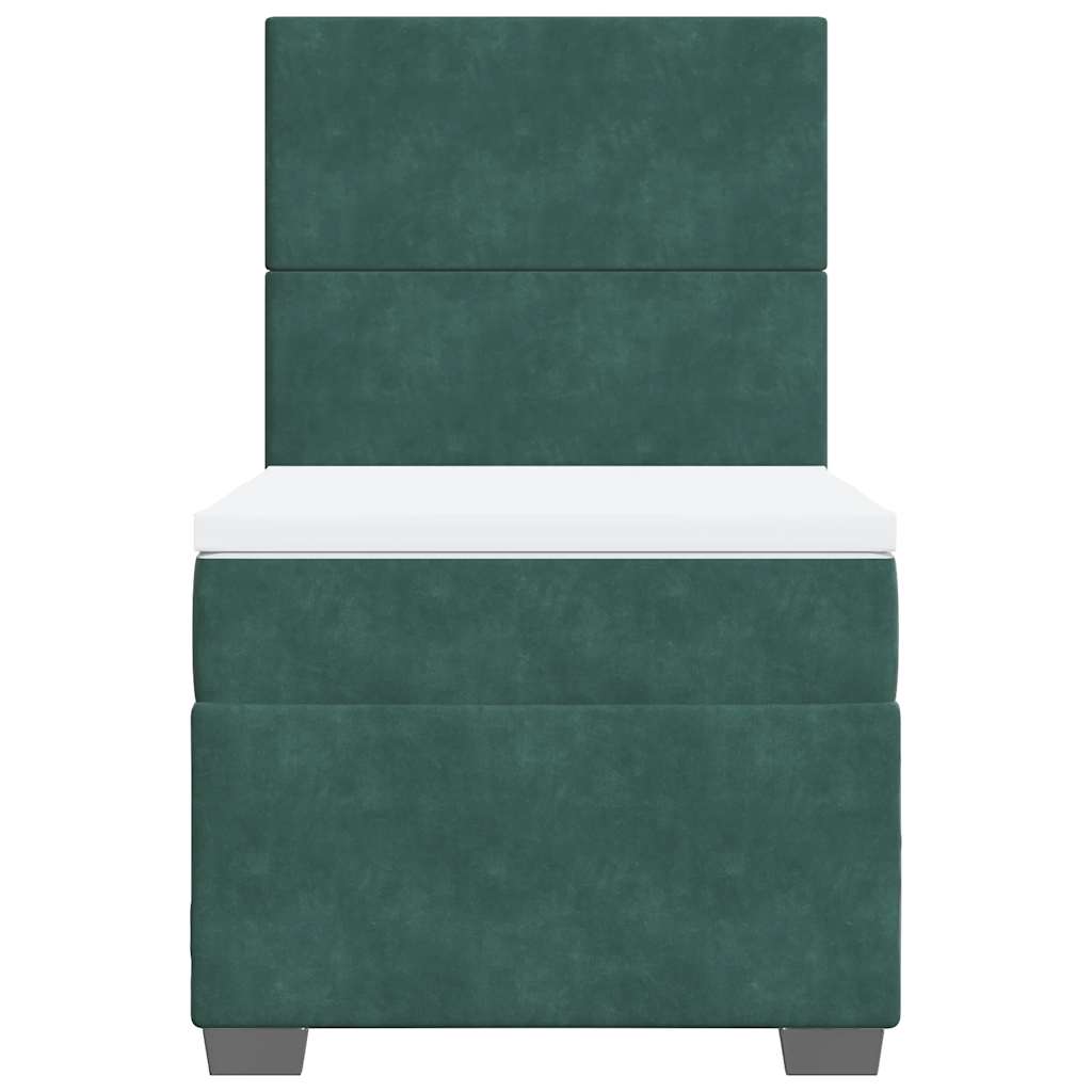 Giroletto a Molle con Materasso Verde Scuro 90x190 cm Velluto - homemem39
