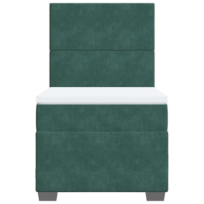 Giroletto a Molle con Materasso Verde Scuro 90x190 cm Velluto - homemem39