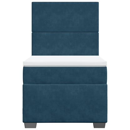 Giroletto a Molle con Materasso Blu 90x190 cm in Velluto