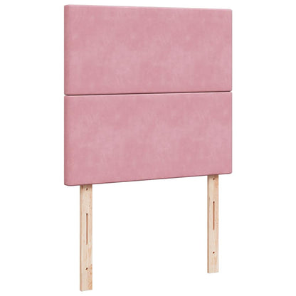 Giroletto a Molle con Materasso Rosa 90x190 cm in Velluto | homemem39