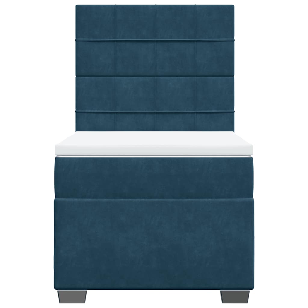 Giroletto a Molle con Materasso Blu 90x190 cm in Velluto