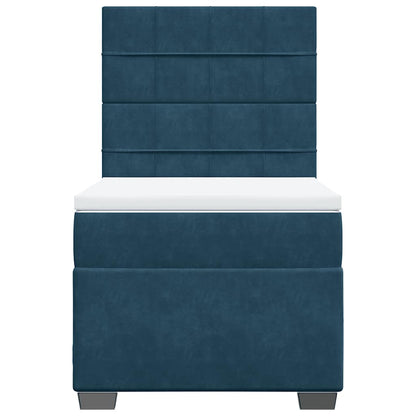Giroletto a Molle con Materasso Blu 90x190 cm in Velluto