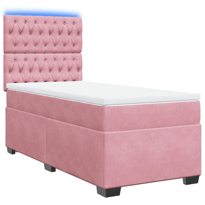 Giroletto a Molle con Materasso Rosa 90x190 cm in Velluto