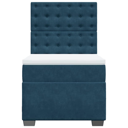 Giroletto a Molle con Materasso Blu 90x190 cm in Velluto