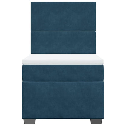 Giroletto a Molle con Materasso Blu 90x200 cm in Velluto
