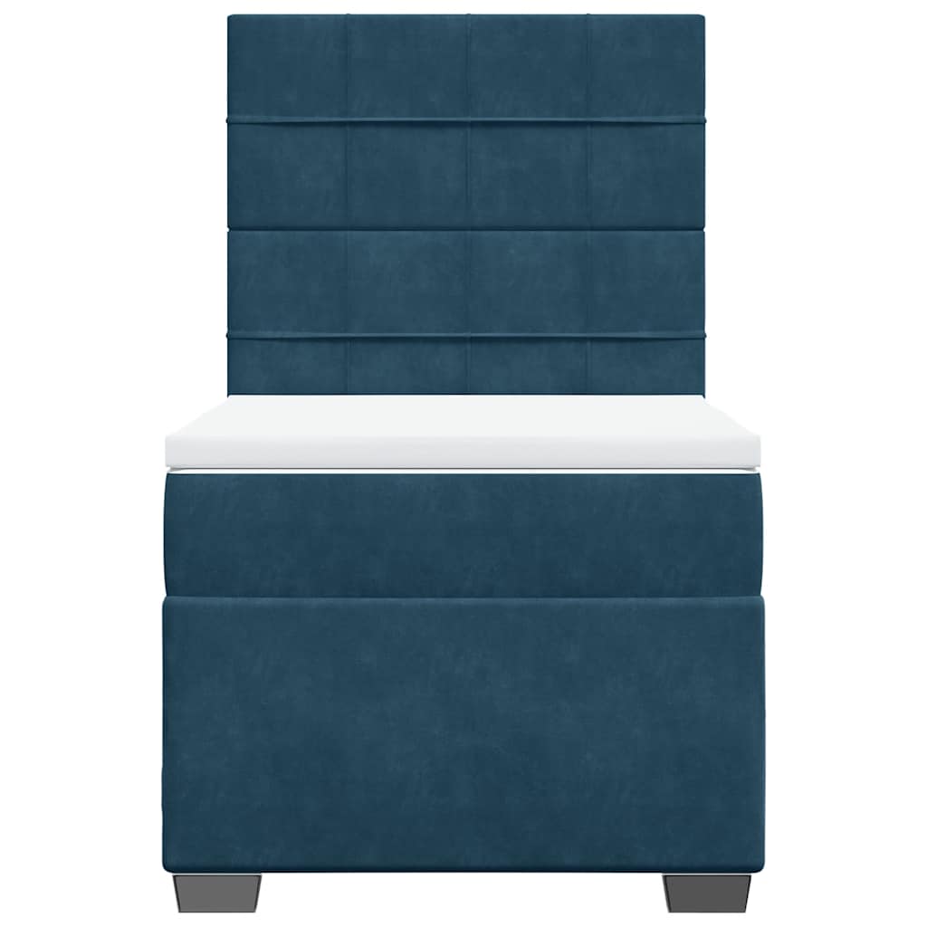 Giroletto a Molle con Materasso Blu 90x200 cm in Velluto