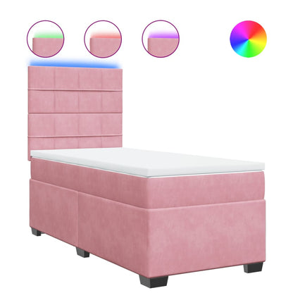 Giroletto a Molle con Materasso Rosa 90x200 cm in Velluto