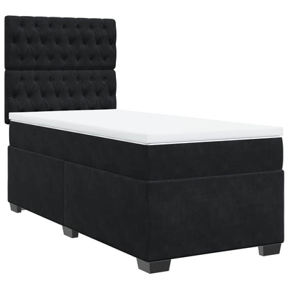 Giroletto a Molle con Materasso Nero 90x200 cm in Velluto