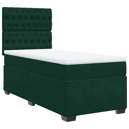 Giroletto a Molle con Materasso Verde Scuro 90x200 cm Velluto