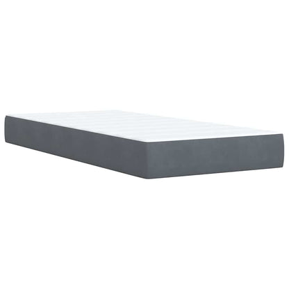 Giroletto a Molle con Materasso Grigio Scuro 90x200 cm Velluto