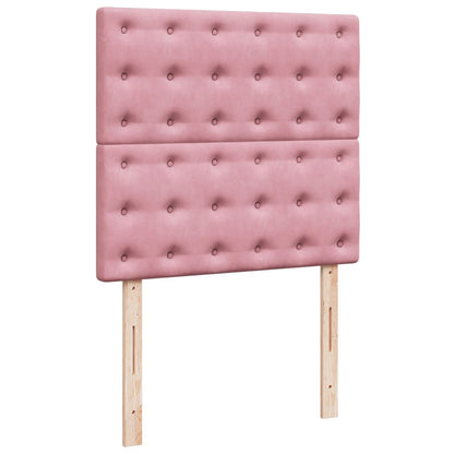 Giroletto a Molle con Materasso Rosa 90x200 cm in Velluto