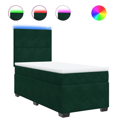 Giroletto a Molle con Materasso Verde Scuro 100x200 cm Velluto | homemem39