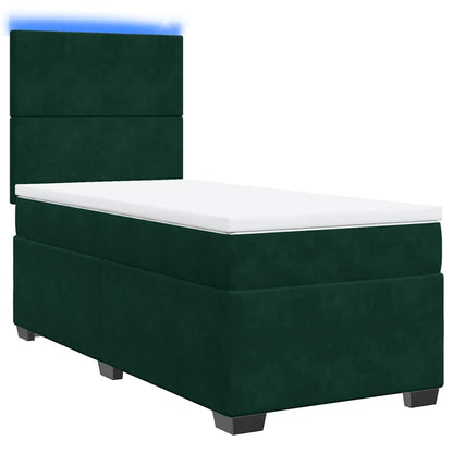 Giroletto a Molle con Materasso Verde Scuro 100x200 cm Velluto | homemem39