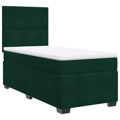 Giroletto a Molle con Materasso Verde Scuro 100x200 cm Velluto | homemem39