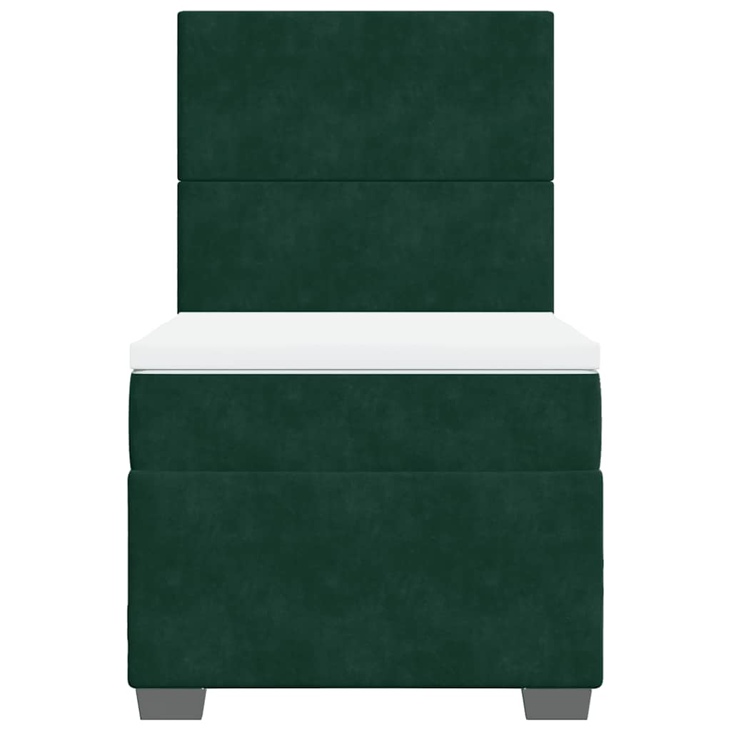 Giroletto a Molle con Materasso Verde Scuro 100x200 cm Velluto | homemem39